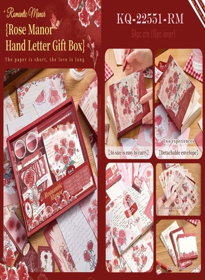 RUJVE Journal Supplies Kit Vintage Scrapbook Stickers Pack, Art Journal Kit, Bullet Junk Journal Planners DIY Decoration Paper Stickers Craft Kits Notebook Album Aesthetic Tape,Journaling Gift For Girl (rose red) - Image 2